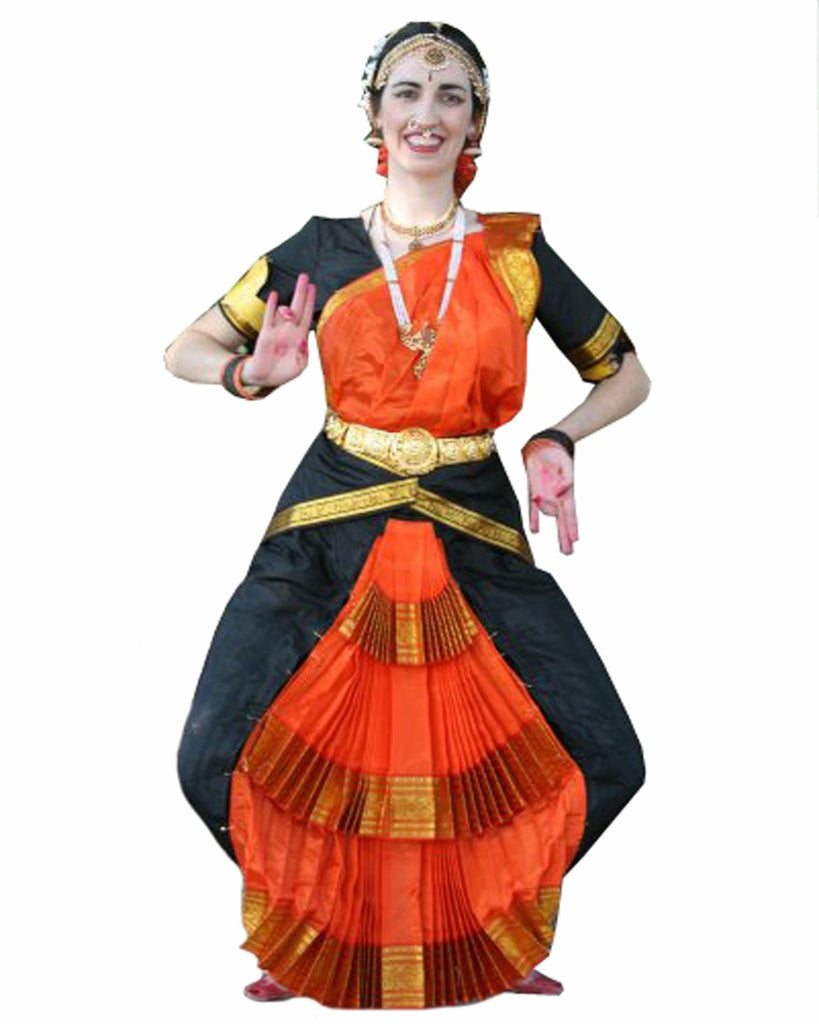 Bharatnatyam Black Border Dance Costume Bharatnatyam Black Border Dance Costume
