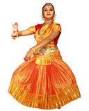Bharatnatyam Yellow maroon Dance Costume