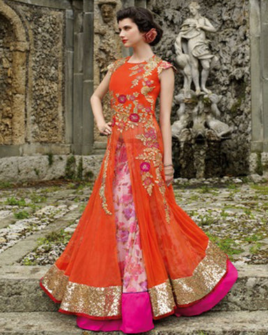 Orange Designer Gown