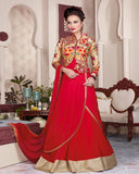 Red Designer Long Gown