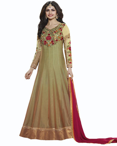 Beige and Pink Georgette Designer Gawn