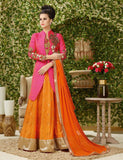 Pink Orange Designer Gown
