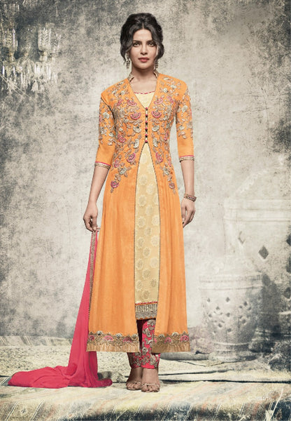 Priyanka Yellow designer Joket Suit