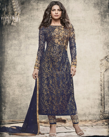 Navy Blue Designer Long Suit