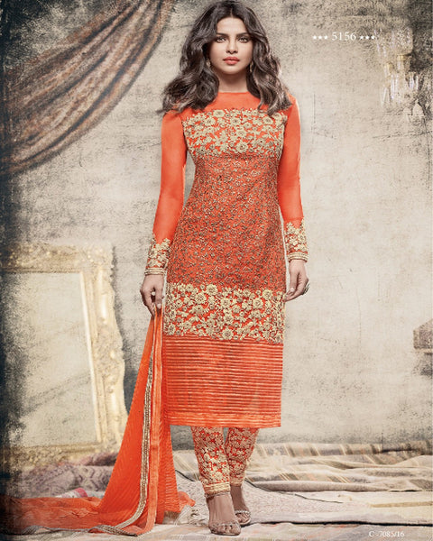 Priyanka Orange designer Suit