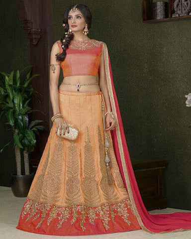 Designer Red yellow Lahenga