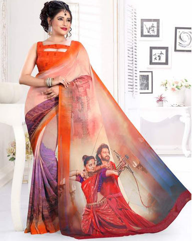 Bahubali 2 Digital Printed Designer Sarees