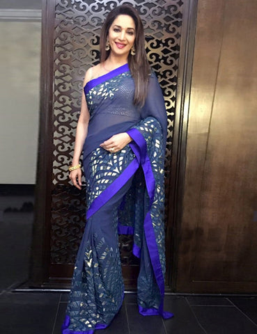 Madhuri Dixit Georgette Party Wear Saree