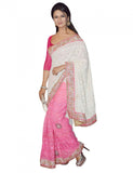 Bollywood Light Pink & white Saree