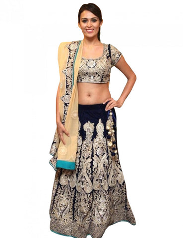Bollywood Bridal Dark Blue Lehenga Choli