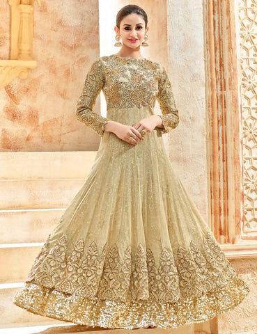 Party Wear Golden Georgette Salwar Suit