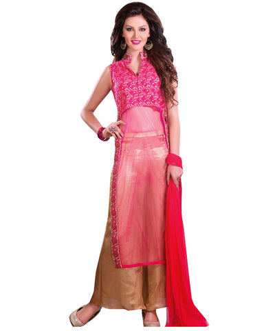 Golden Pink Party wear Palazzo Suit