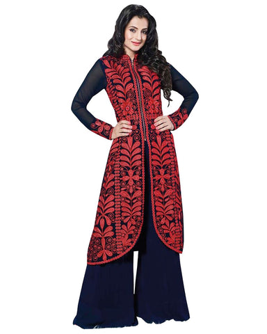 Long Joket Designer Palazzo Suit