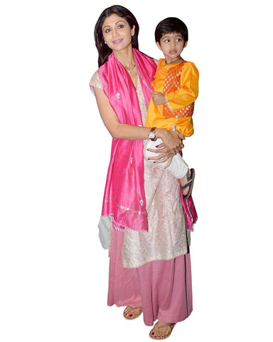 Bollywood Cream Pink Designer Palazzo Suit