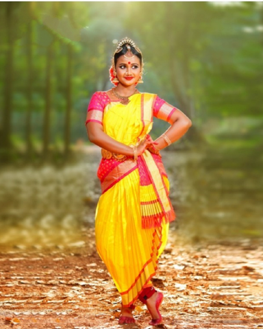 RED BLUE 36 Inch Pant Length Kuchipudi Indian Dance Costume Art Silk,  Dharmavaram, Benaras, Kanchi Classical Dance Jewelry - Etsy