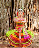 Beautiful Multi Color Kuchipudi Sunpleat Classical Dance Costume