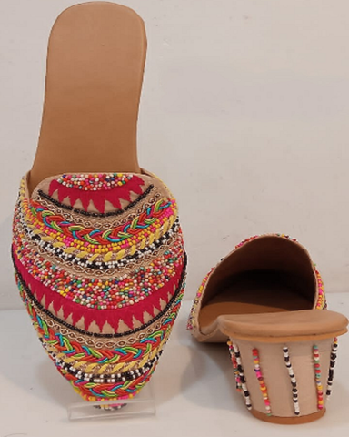 Gorgeous Multi Color Comfortable Mules with Beautiful Floral Design