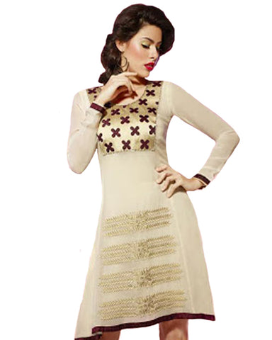 Stylish Look Off-White Tunic with Yoke