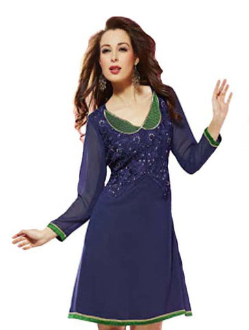 Stylish Dk.Blue Jacket Look embroided Tunic