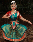 Beautiful Pine Green and Red Color Art Silk Bharatnatyam Costume