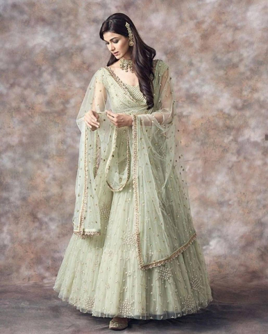 Beautiful Light green Navratri Special Designer Lehenga Choli