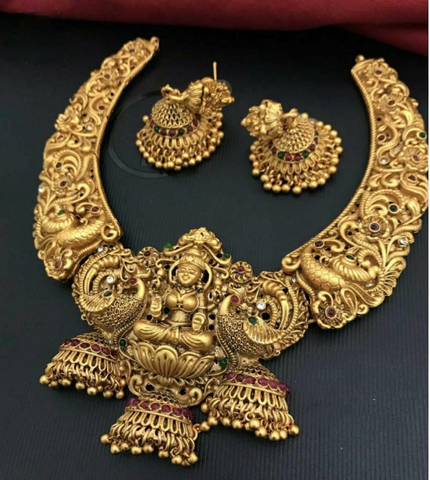 Traditional & Evergreen Design | Jadau Necklace Set | Gold Plated NS 146